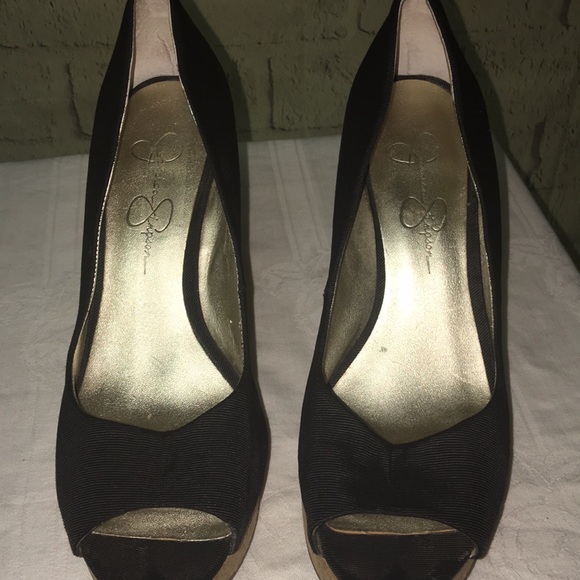 Jessica Simpson Shoes - Jessica  Simpson”Candi” Black Peep Toe Pumps